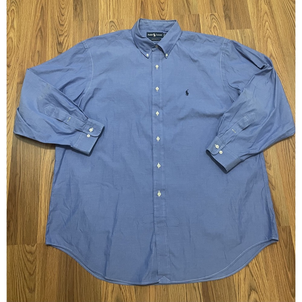 Polo Ralph Lauren Shirt Mens Extra Large Yarmouth Oxford Blue